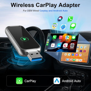 2 az 1 - ben Wireless CarPlay és Android Auto Adapter – Vezeték nélküli autós kapcsolat egyszerűen - BShopy