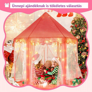 BDream Gyerek sátor, játszósátor beltérre és kültérre egyaránt, hercegnő rózsaszín 140 x 135 cm - BShopy