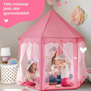 BDream Gyerek sátor, játszósátor beltérre és kültérre egyaránt, hercegnő rózsaszín 140 x 135 cm - BShopy