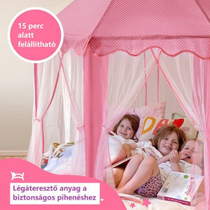 BDream Gyerek sátor, játszósátor beltérre és kültérre egyaránt, hercegnő rózsaszín 140 x 135 cm - BShopy