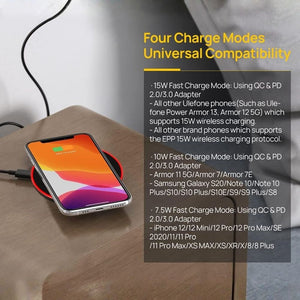 Bshopy LTD‑006 Vezeték nélküli 15 W Gyors Töltőpad – Qi Kompatibilis Telefonokhoz - BShopy