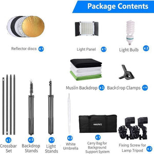 Hakutatz Professzionális Stúdióvilágítás Szett Háttérrendszerrel és Hordtáskával - BShopy