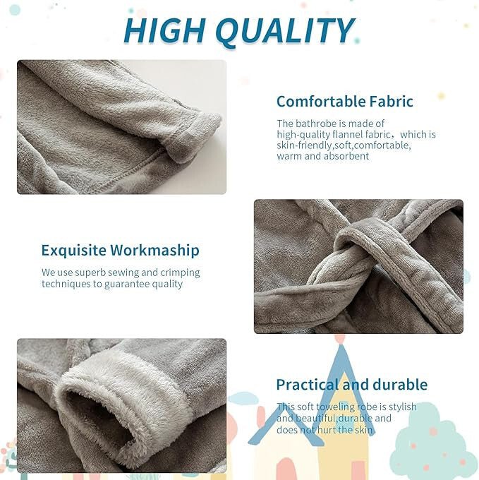 IEUUMLER Gyerek Köntös - Kisegér Mintás, Kapucnis (120 - as Méret) - BShopy