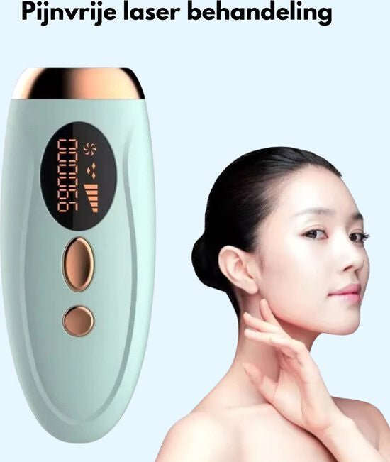 IPL Otthoni Szőrtelenítő - Türkizzöld/Bronz, 999 999 villanás, 5 fokozat - BShopy