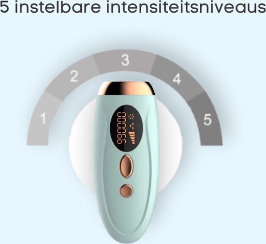 IPL Otthoni Szőrtelenítő - Türkizzöld/Bronz, 999 999 villanás, 5 fokozat - BShopy