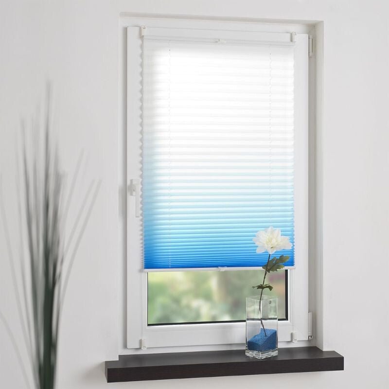 JalousieCrew Klemmfix Pliszé Árnyékoló Roló 120 x 130 cm, Kék - Fehér - BShopy