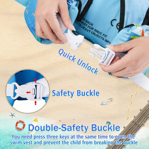 JEVDES Gyerek Úszómellény + Karúszó - Delfines Mintával (9 - 30 kg) - BShopy