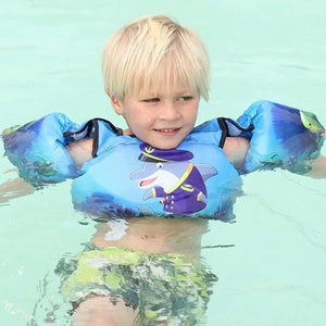 JEVDES Gyerek Úszómellény + Karúszó - Delfines Mintával (9 - 30 kg) - BShopy