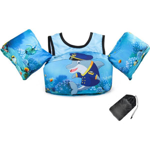 JEVDES Gyerek Úszómellény + Karúszó - Delfines Mintával (9 - 30 kg) - BShopy