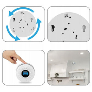 JKD 512COM Szén - Monoxid és Füstérzékelő LCD Kijelzővel, 85 dB Hangriasztással - 2 db - BShopy