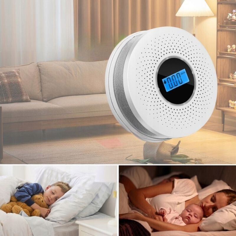 JKD 512COM Szén - Monoxid és Füstérzékelő LCD Kijelzővel, 85 dB Hangriasztással - 2 db - BShopy