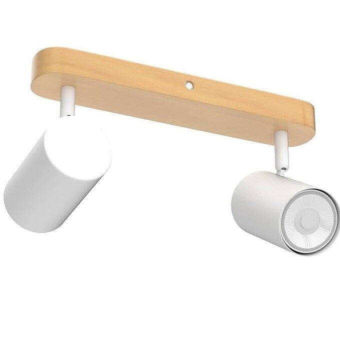 Kambo 2 Égős Forgatható LED Mennyezeti Spotlámpa (Fehér És Fa) - BShopy