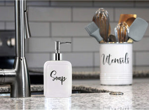 Kerámia Szappanadagoló 380ml - Konyhai és Fürdőszobai Adagoló, 2 db Rozsdamentes Pumpafejjel - BShopy