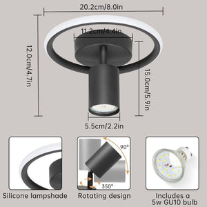 Ketom LED Fali Forgatható Lámpa 4000K 17W - Fekete - BShopy