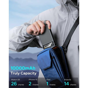 KPON Mágneses Power Bank 10000mAh Magsafe iPhone és Apple Watch Töltővel - Karbonfekete - BShopy