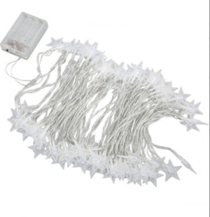 LED Csillagfény Dekoráció - 50 LED, 6 m, Csillag Alakú Füzér Partikhoz és Ünnepi Hangulathoz - BShopy