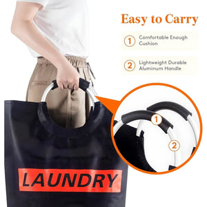 Coș de rufe Lifewit negru – 115 litri, coș pliabil pentru haine, cu capacitate mare - BShopy