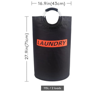 Coș de rufe Lifewit negru – 115 litri, coș pliabil pentru haine, cu capacitate mare - BShopy