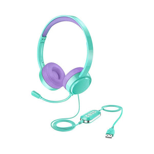 MPOW Gyerek Headset Menta - Lila Színben - Állítható és Kényelmes Fejhallgató - BShopy