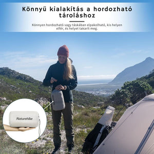 Naturehike Könnyen Felfújható Kempingmatrac – 3,5 cm Vastag, Ultrakönnyű (490 g), Téglalap Forma, Világosszürke - BShopy