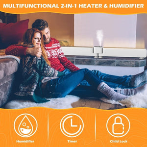 Radiator electric Nikoson cu umidificator – încălzitor de aer economic cu grafen pentru baie, sufragerie - BShopy
