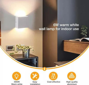 OOWOLF Modern Fali Lámpa, LED Világítás 2db Fehér - BShopy