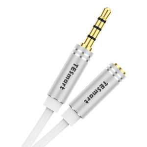 TESmart 3,5 mm - es TRRS Mikrofonos Fejhallgató Hosszabbító Kábel – Telefonhoz és PC - hez (2,5 m, Fehér) - BShopy