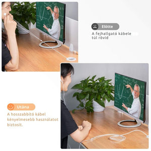 TESmart 3,5 mm - es TRRS Mikrofonos Fejhallgató Hosszabbító Kábel – Telefonhoz és PC - hez (2,5 m, Fehér) - BShopy