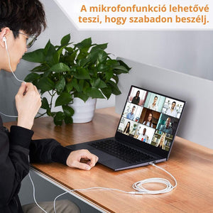 TESmart 3,5 mm - es TRRS Mikrofonos Fejhallgató Hosszabbító Kábel – Telefonhoz és PC - hez (2,5 m, Fehér) - BShopy