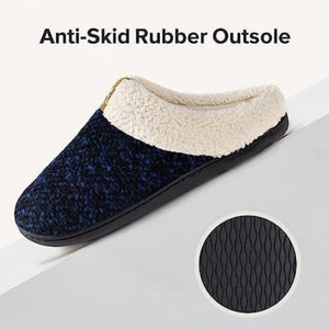 ULTRAIDEAS Memóriahabos Téli Mamusz – Fekete - Kék, 36–37 - es (22,9 cm), Meleg Benti Papucs - BShopy