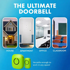 Vezeték Nélküli Ajtócsengő Szett – 1 Adó + 1 Vevő, 300 m Hatótáv, 52 Dallam, LED Jelzés, Elemes - BShopy