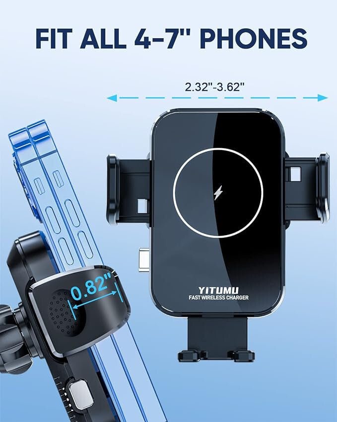 Yitumu A26 Vezeték nélküli 15 W Qi Autós Telefontöltő - Telefonrögzítő és Gyors Töltés - BShopy