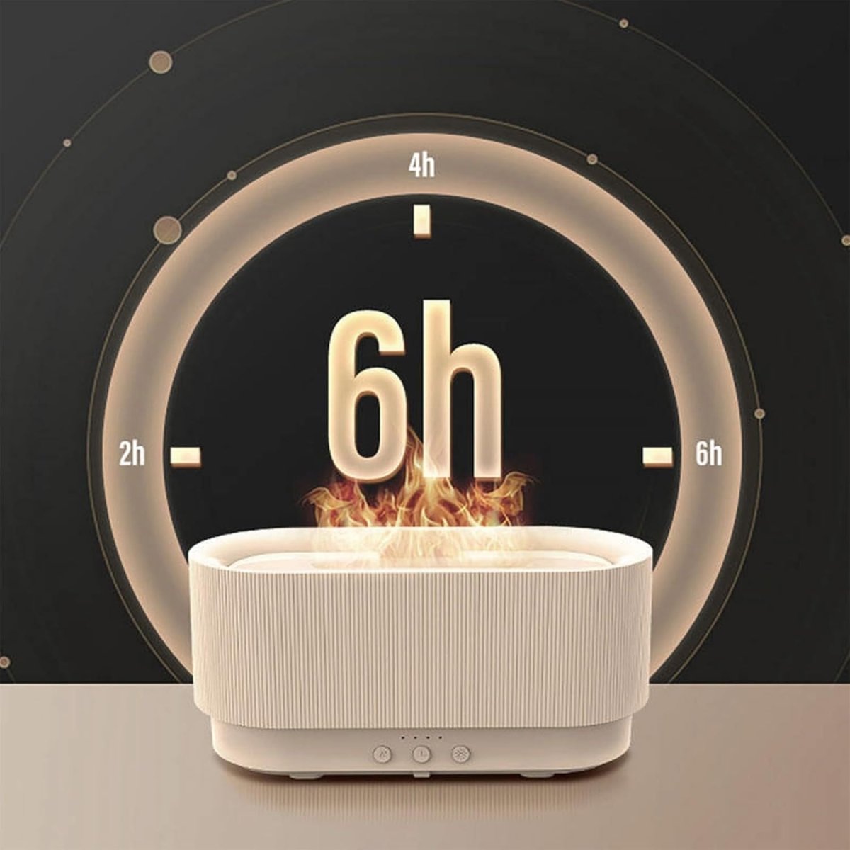 3D Lánghatású Aromaterápiás Diffúzor és Ultrahangos Párásító – LED Hangulatfénnyel, USB - C Tápkábellel, 300 ml - BShopy