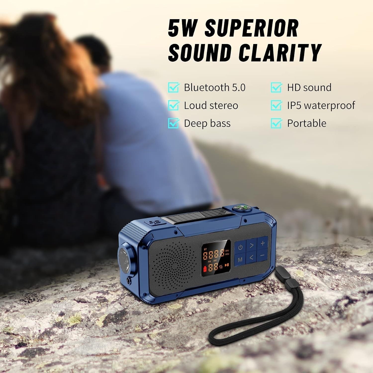 Radio Multifuncțional - Bluetooth, Powerbank și Lampă de Urgență