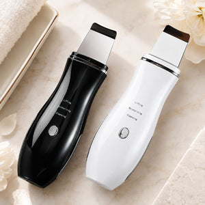 Spatulă cu ultrasunete AmazeFan pentru curățarea feței, neagră și albă - BShopy
