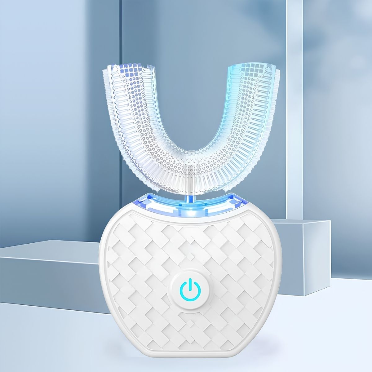 Periuță de dinți electrică sonică SonicGlow în formă de U - cap din silicon, curățare delicată pentru dinți sensibili