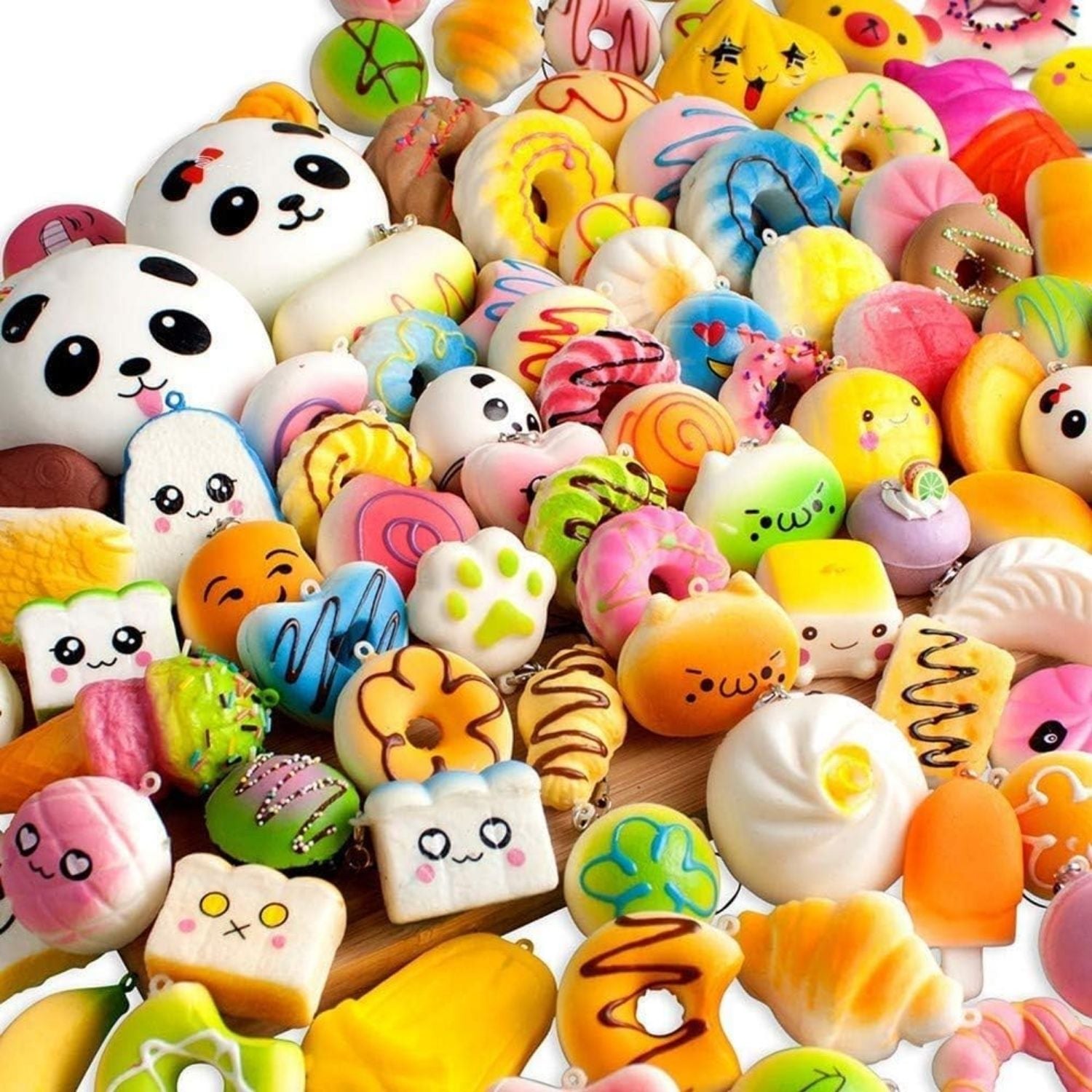 Pachet de 30 Figurine de Pluș Antistres Squishy – Se Prinde pe Breloc sau Geantă