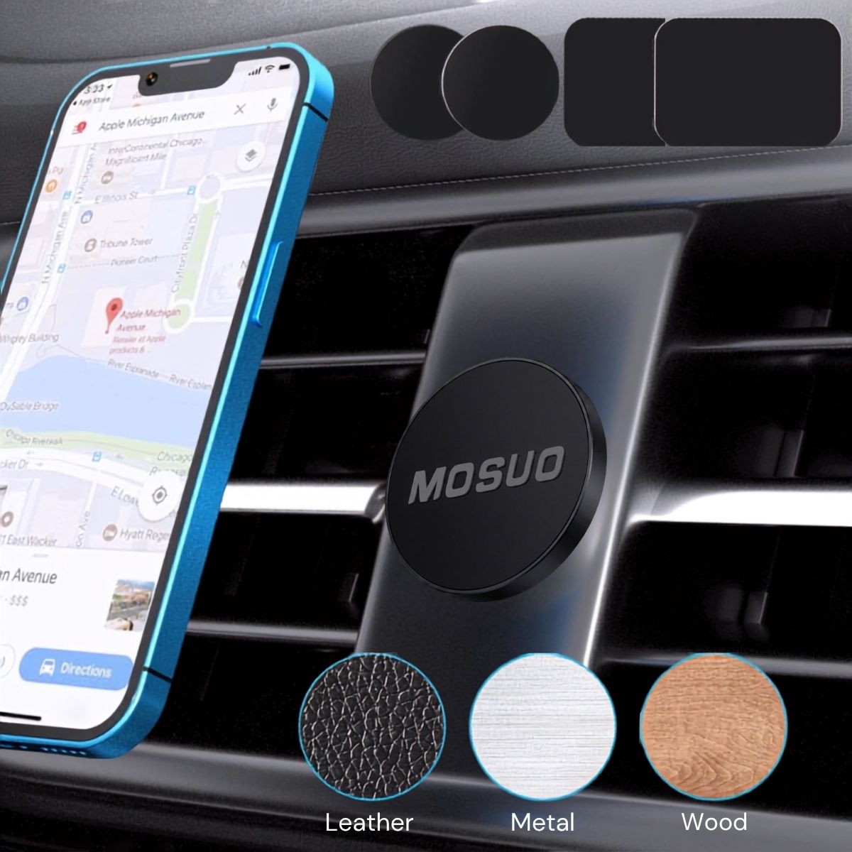 Suport magnetic universal pentru telefon MOSUO – Suport auto și de birou