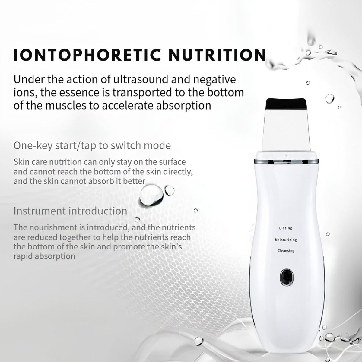 Aparat ultrasonic AmazeFan pentru curățarea feței - spatulă pentru curățare profundă și îngrijirea pielii - BShopy