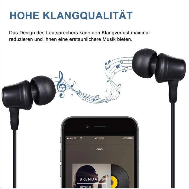 Amoner ME - 19 Vezetékes Fülhallgató Mikrofonnal - 3,5 mm Jack, Fekete - BShopy