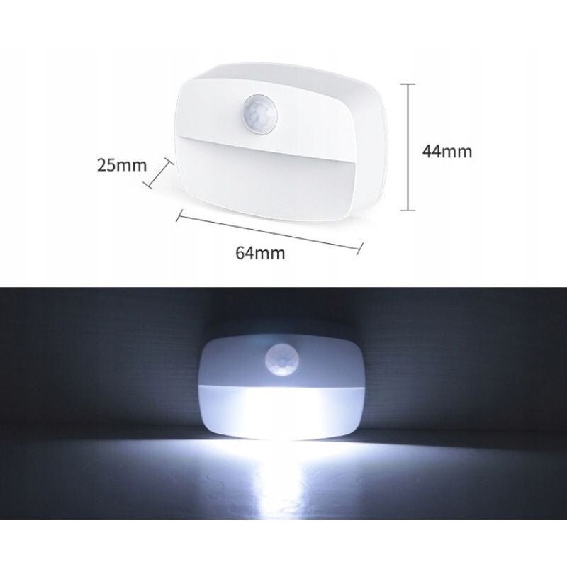 Ansal LED Mozgásérzékelős Éjszakai Lámpa - Vezeték Nélküli, Elemes Lépcsővilágítás - 2db - BShopy