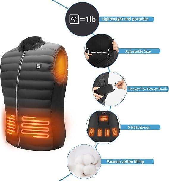 Antelife Fűthető Mellény XL - 3 Hőmérsékleti Szinttel, Uniszex, USB Töltés - BShopy