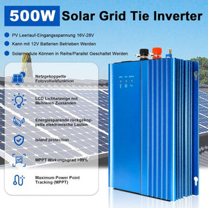 ARCELI 500W MPPT 12V Napelemes Inverter - Mikro Inverter, PV Inverter - Kék - BShopy