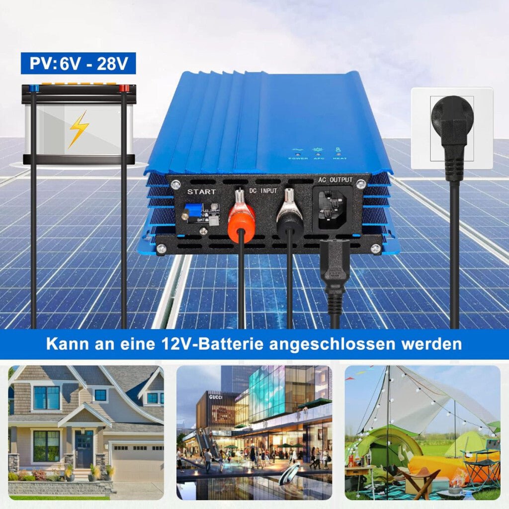 ARCELI 500W MPPT 12V Napelemes Inverter - Mikro Inverter, PV Inverter - Kék - BShopy