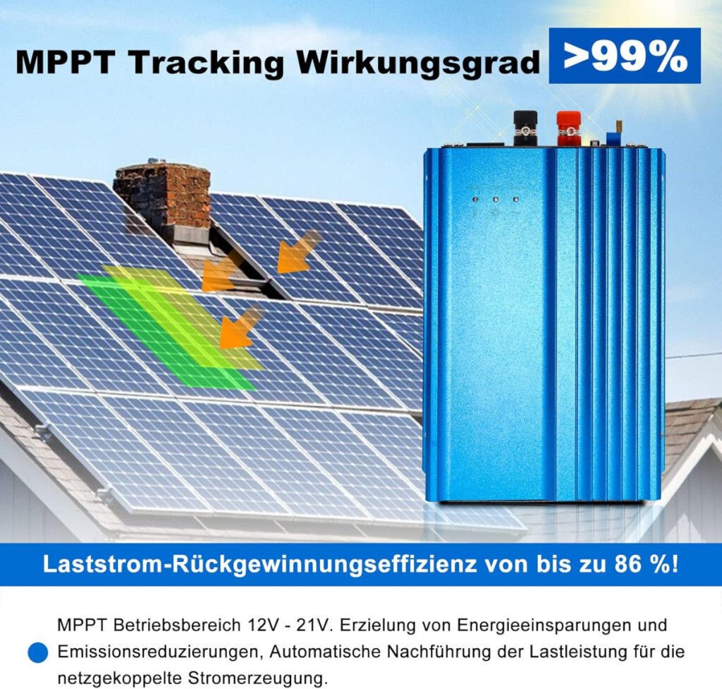 ARCELI 500W MPPT 12V Napelemes Inverter - Mikro Inverter, PV Inverter - Kék - BShopy