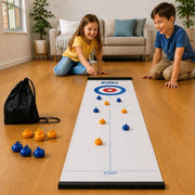 Joc de Curling și Shuffleboard de Masă – Joc de Familie Portabil pentru Copii și Adulți