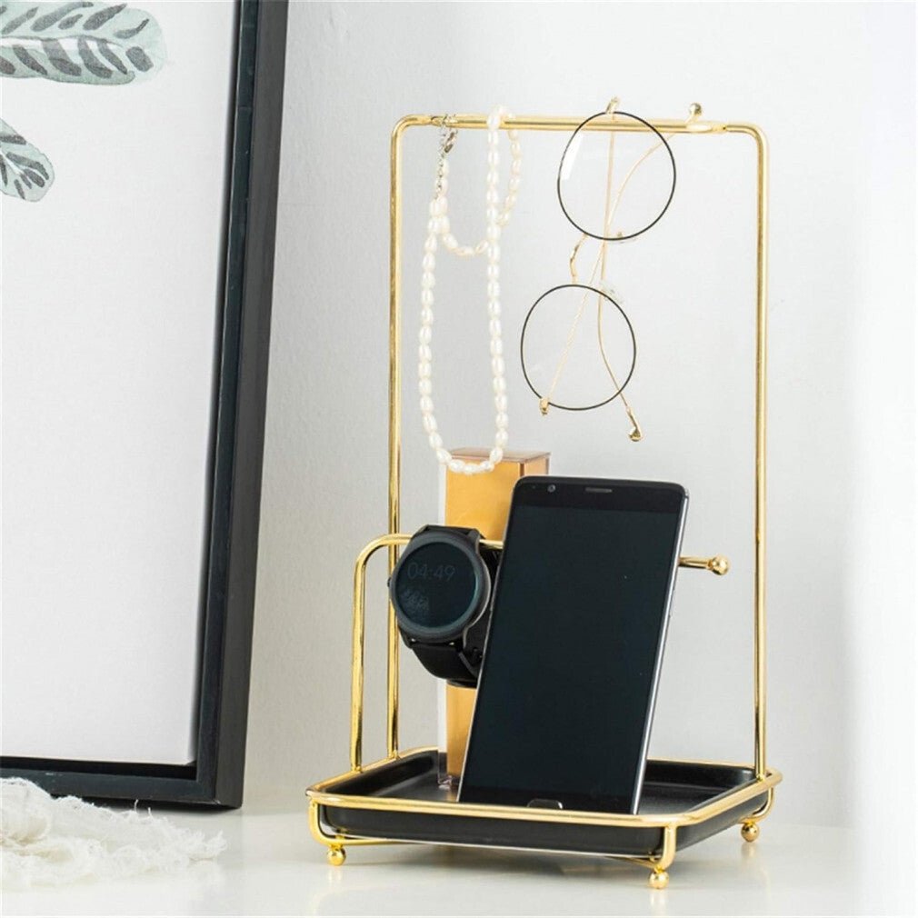 Asztali Ékszertartó Állvány 16,5x28cm 2db (Arany - Fehér) - BShopy