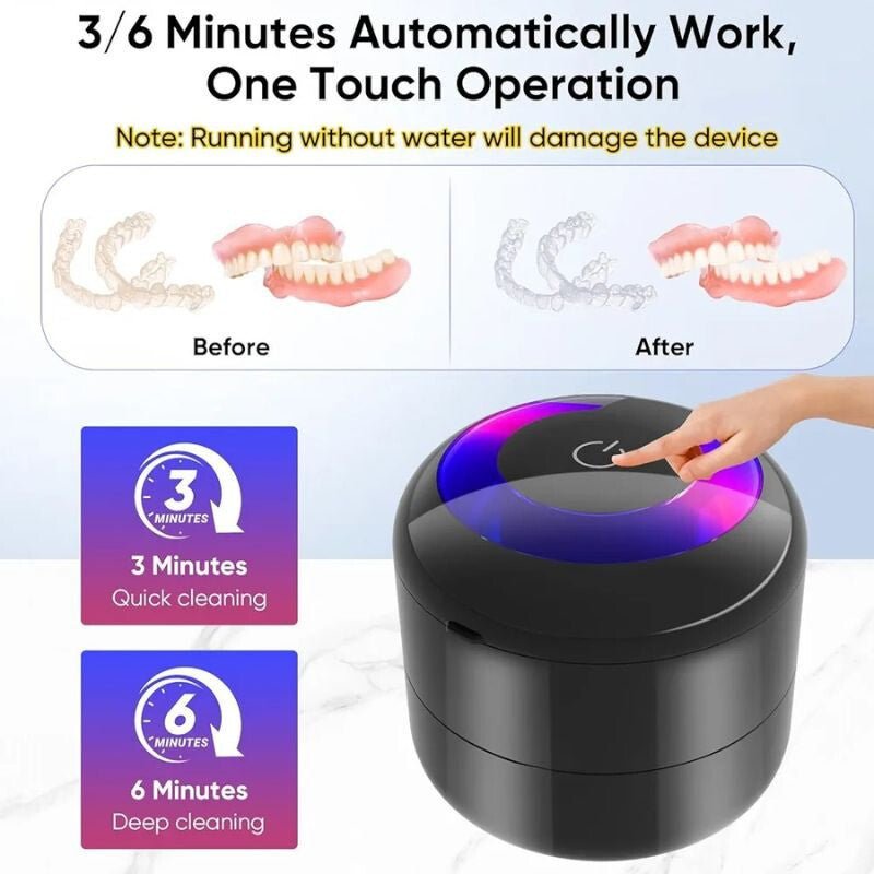 Automata Ultrahangos Tisztítógép UV - Fertőtlenítéssel – Ékszer, Fogsor és Fogászati Eszköz Tisztító, Otthoni Használatra - BShopy