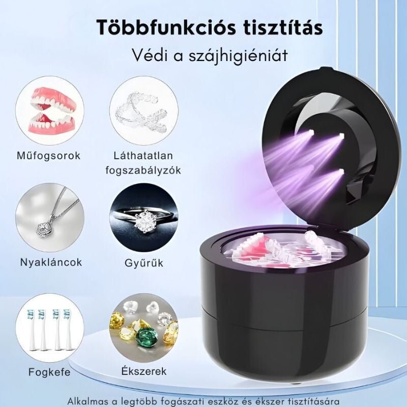 Automata Ultrahangos Tisztítógép UV - Fertőtlenítéssel – Ékszer, Fogsor és Fogászati Eszköz Tisztító, Otthoni Használatra - BShopy