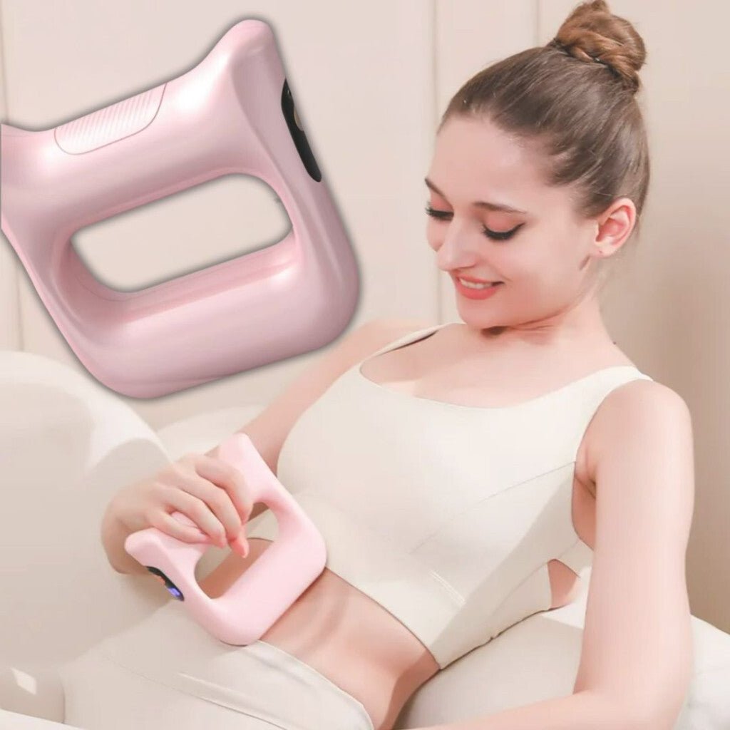 BLux Hordozható Elektromos Izomstimulátor Masszírozó - Vibrációs Kézi Masszázseszköz (Rózsaszín) - BShopy